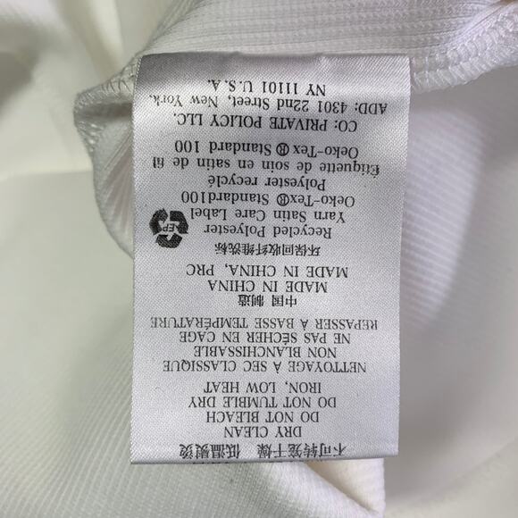 PRIVATE POLICY Size L Ball Chain White Cotton Blend Ribbed Tank Casual Top - Picture 9 of 9